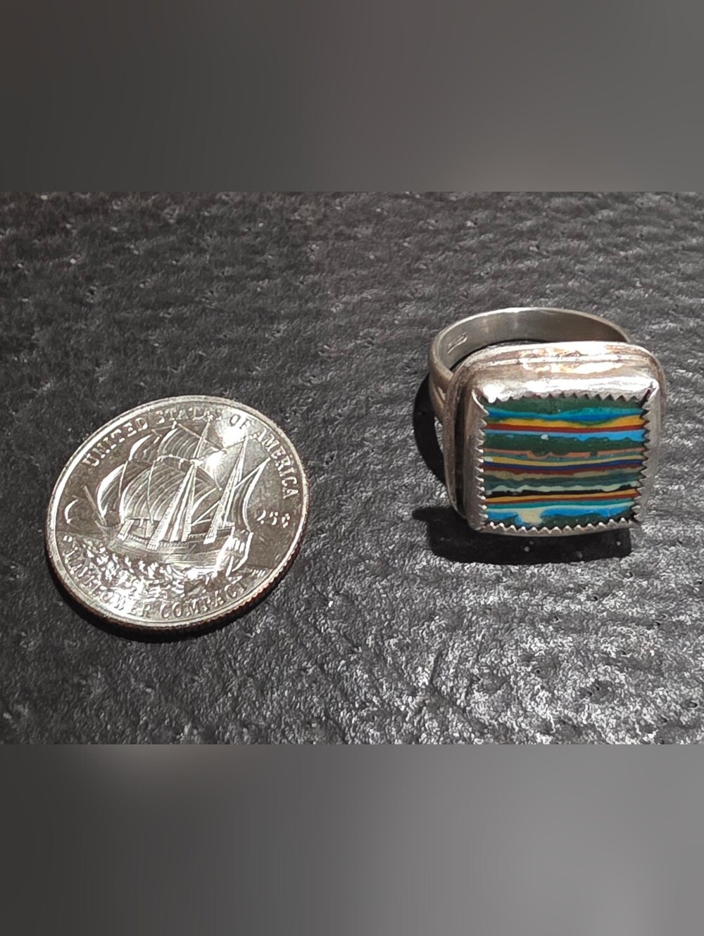 Unique Artisan Made Sterling Silver Ring, Size 8